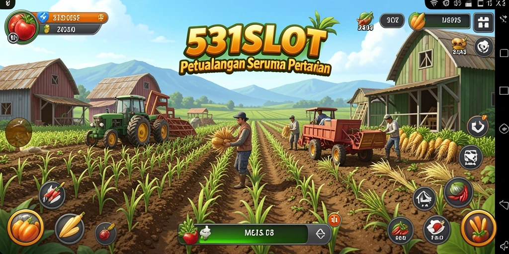 Tangkapan layar utama menunjukkan gameplay seru bertani di 531SLOT.