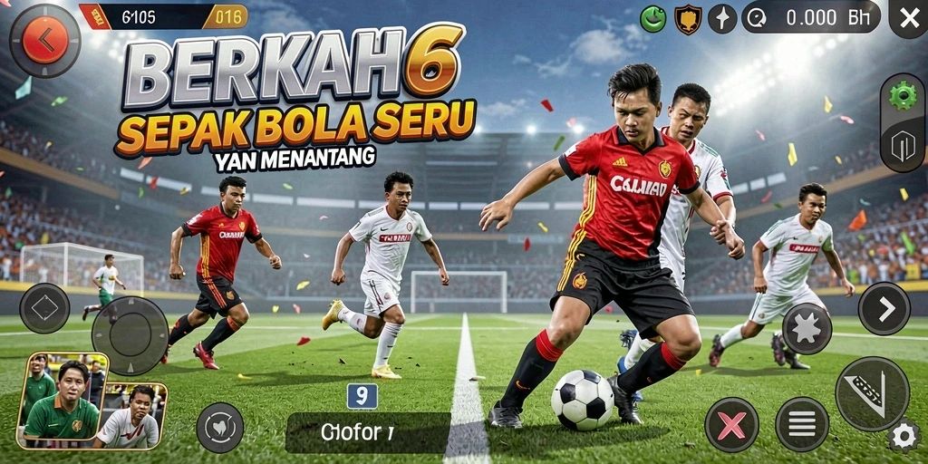 Tampilan gameplay menarik dari pertandingan sepak bola BERKAH6.