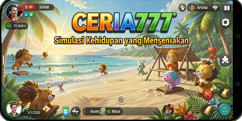 Screenshot CERIA777 menampilkan suasana gameplay simulasi yang hidup.