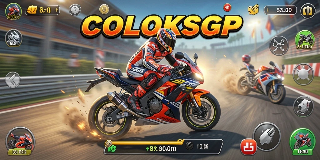 Tampilan gameplay seru dalam balapan motor yang menegangkan.