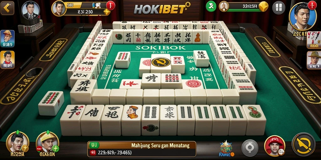 Tampilan menarik dari gameplay HOKIBET yang penuh strategi Mahjong.