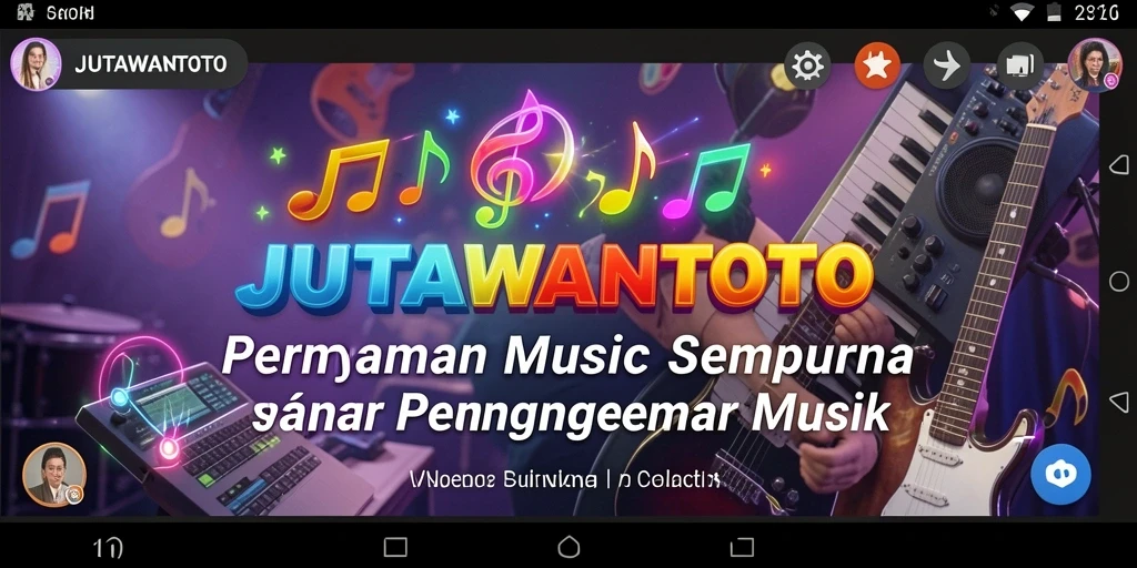 Tampilan gameplay seru JUTAWANTOTO dengan berbagai karakter musik.