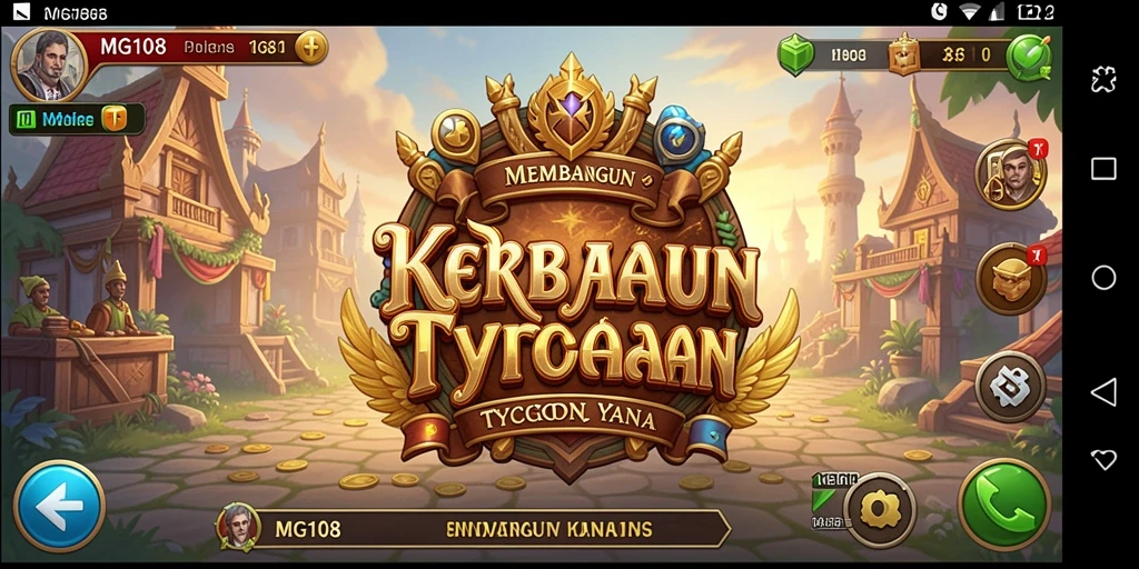 Tampilan gameplay MG108 yang menawan dalam membangun kerajaan Tycoon.