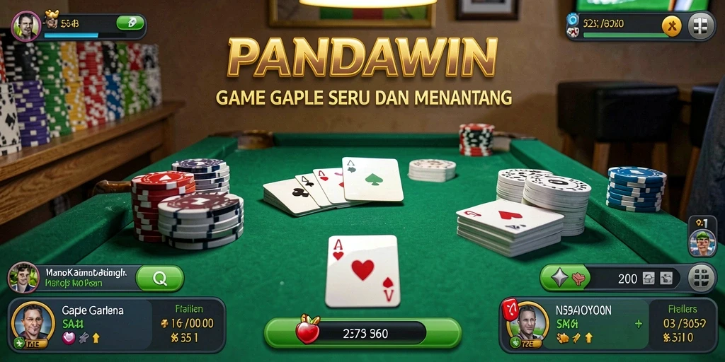 Gameplay seru Gaple yang penuh strategi dan kesenangan.