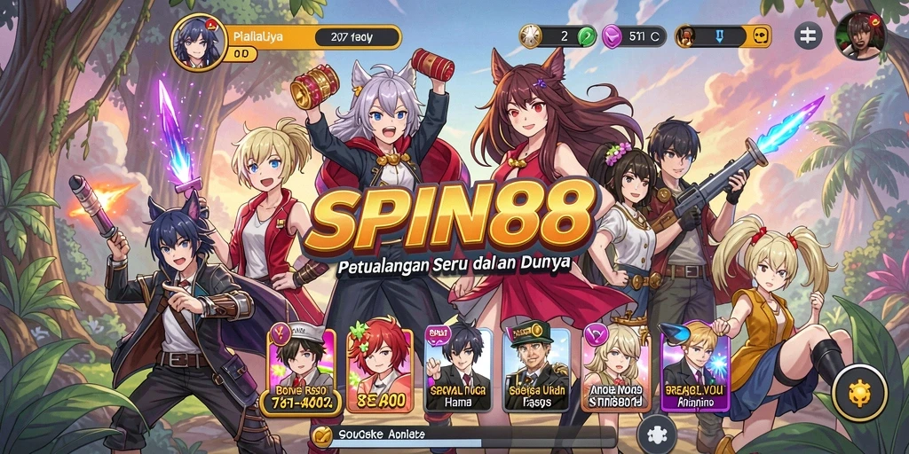 Tampilan gameplay SPIN88 yang mendebarkan dan penuh warna.