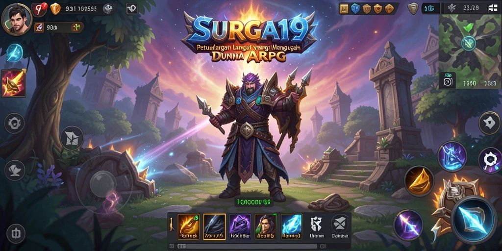 Tampilan gameplay SURGA19 yang memukau dalam aksi ARPG.