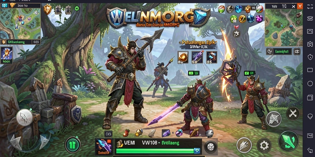Tampilan gameplay mendebarkan dalam dunia MMORPG VW108.